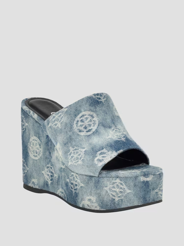 Guess Yenise Denim Platform Wedges
