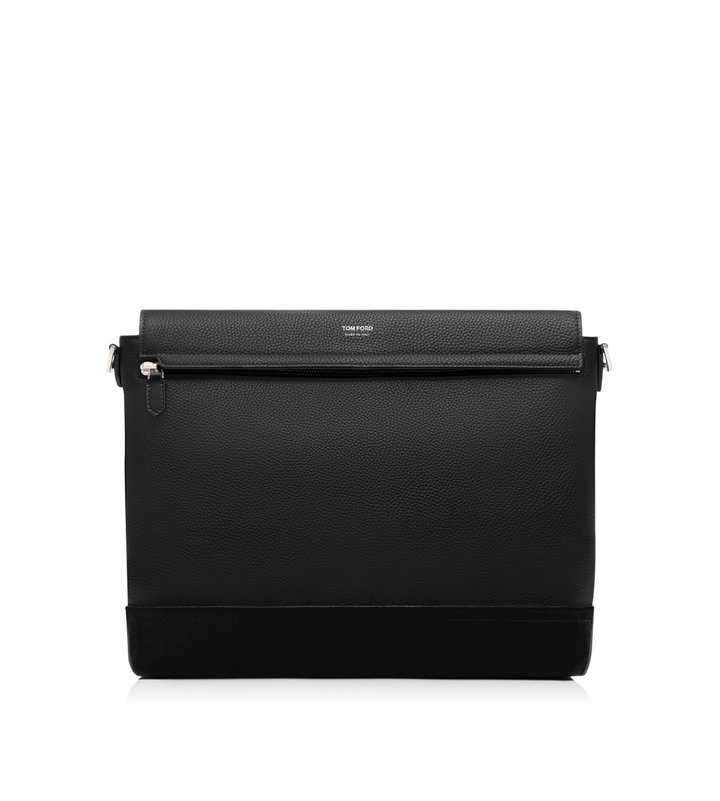 TOM FORD LEATHER AND SUEDE CHIC SPORT FLAP MESSENGER