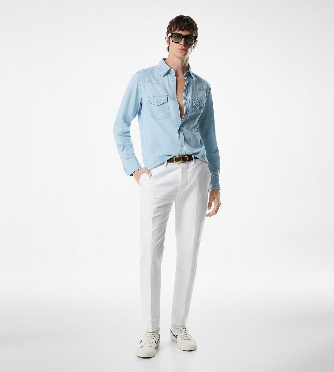 TOM FORD DENIM CHAMBRAY WESTERN SHIRT