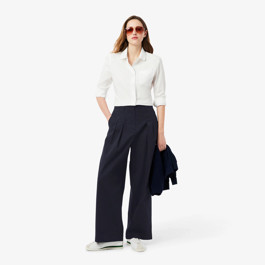 Lacoste Women's Wide Leg Stretch Pants