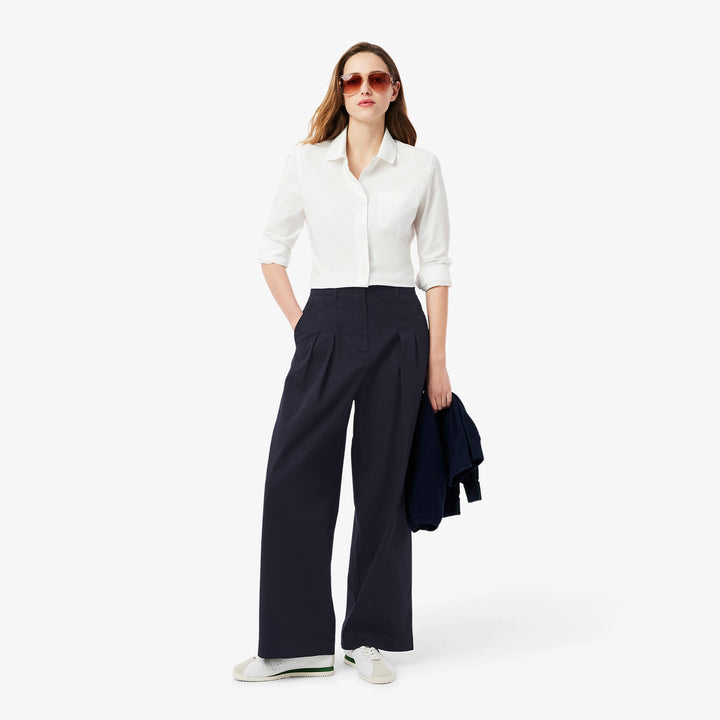 Lacoste Women's Wide Leg Stretch Pants