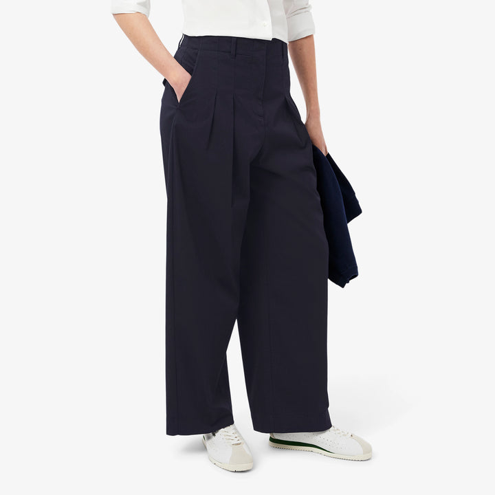 Lacoste Women's Wide Leg Stretch Pants