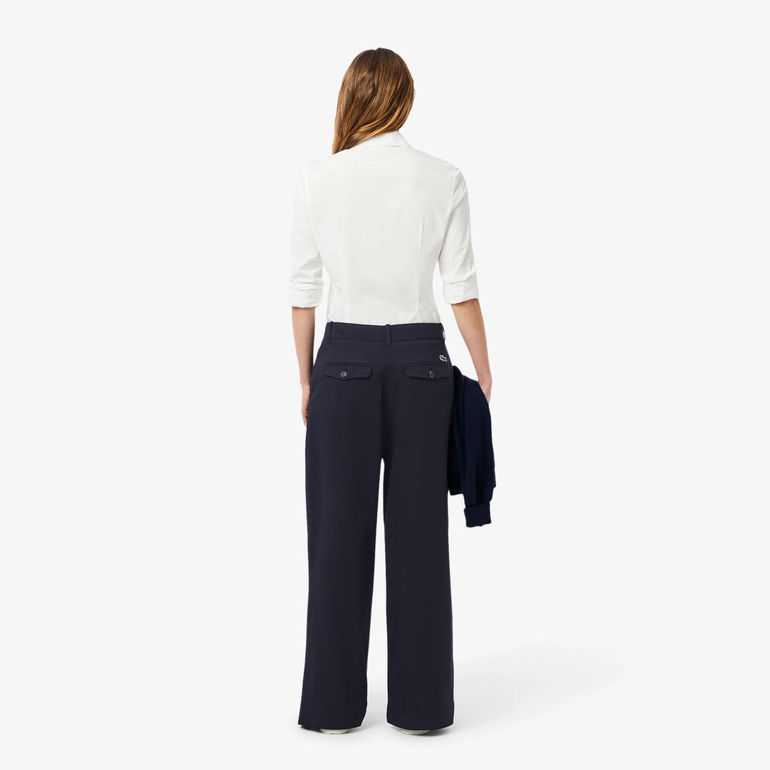 Lacoste Women's Wide Leg Stretch Pants