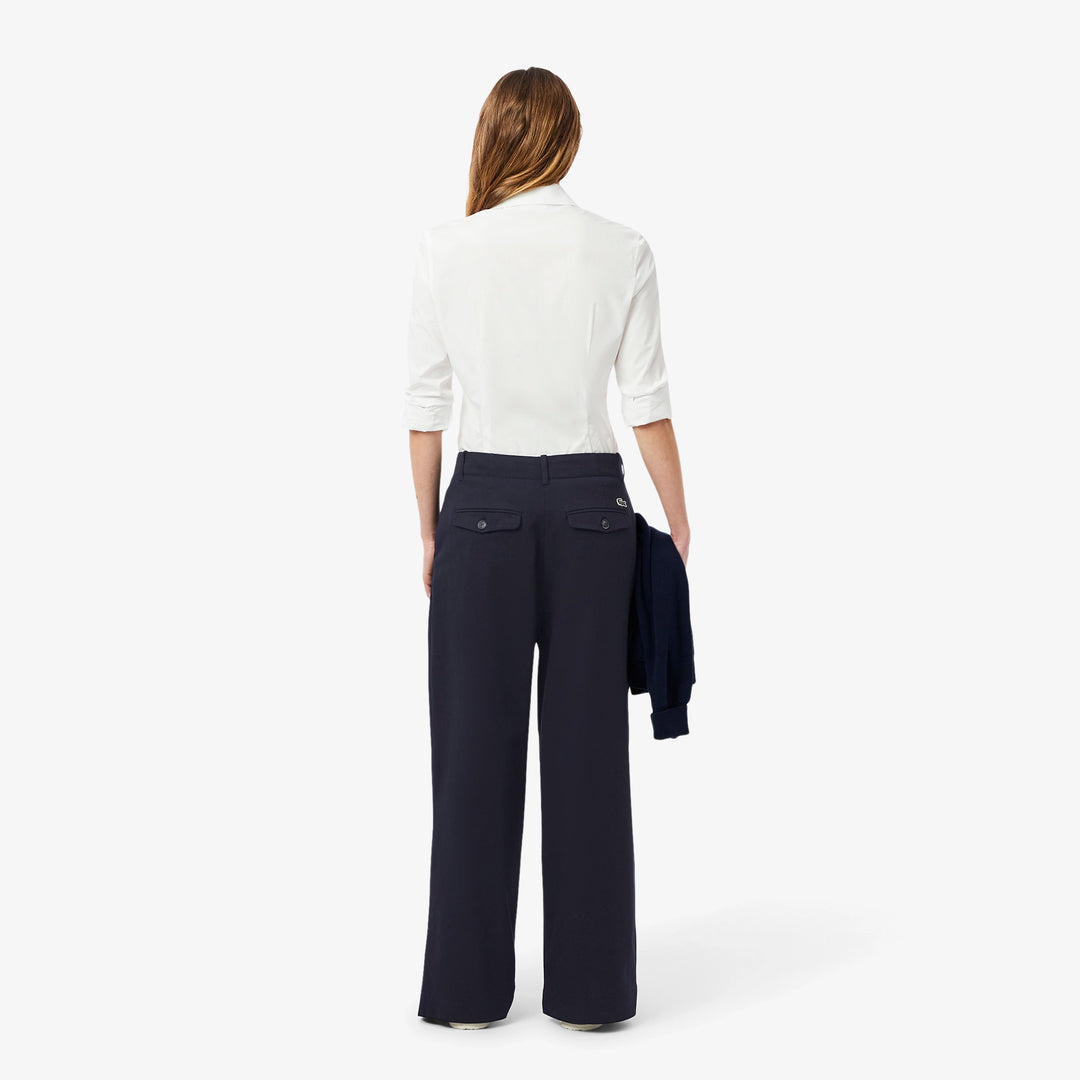 Lacoste Women's Wide Leg Stretch Pants