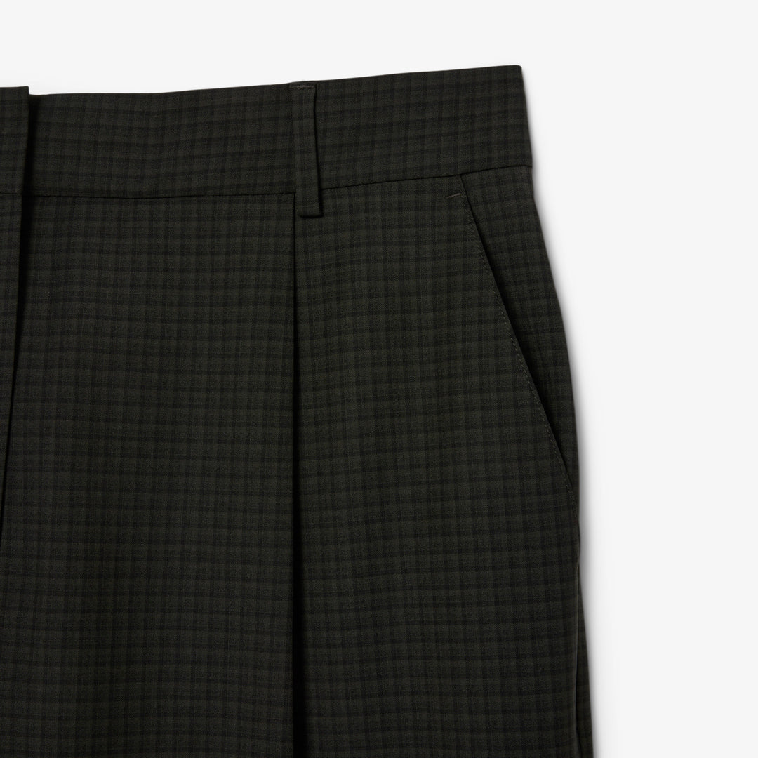 Lacoste Women's Wide Fit Darted Plaid Pants