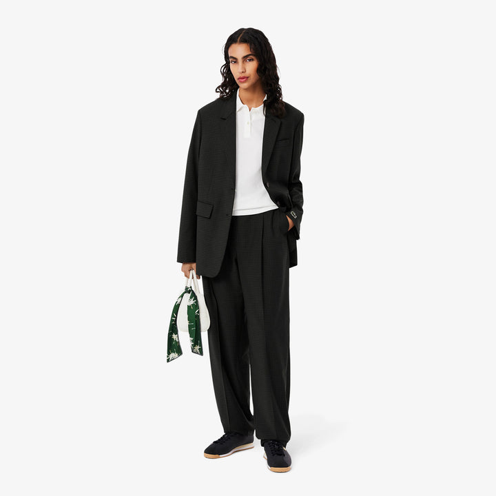 Lacoste Women's Wide Fit Darted Plaid Pants