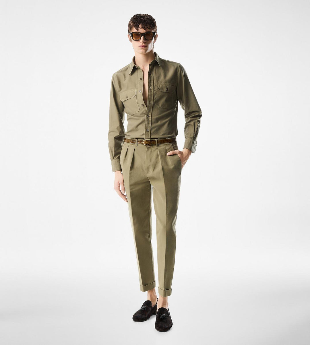 TOM FORD LIGHT MOLESKIN MILITARY FIT SHIRT
