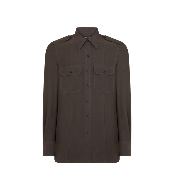 TOM FORD COTTON SILK MILITARY SHIRT