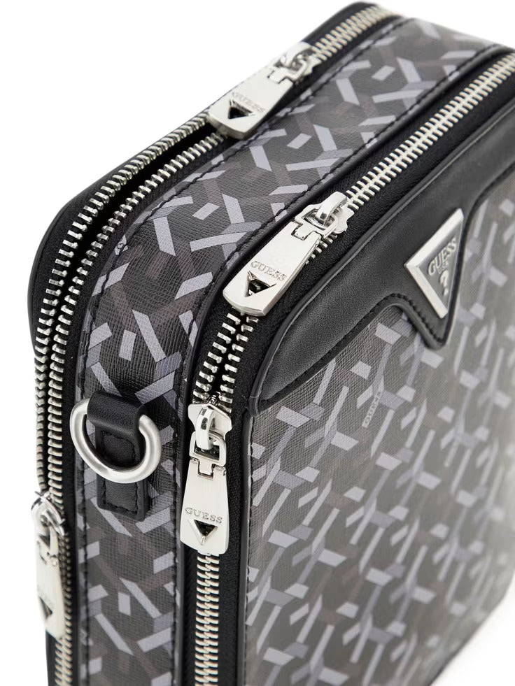 Guess Eco G Woven Double-Zip Crossbody Bag