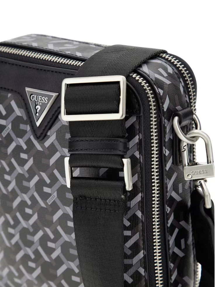 Guess Eco G Woven Double-Zip Crossbody Bag