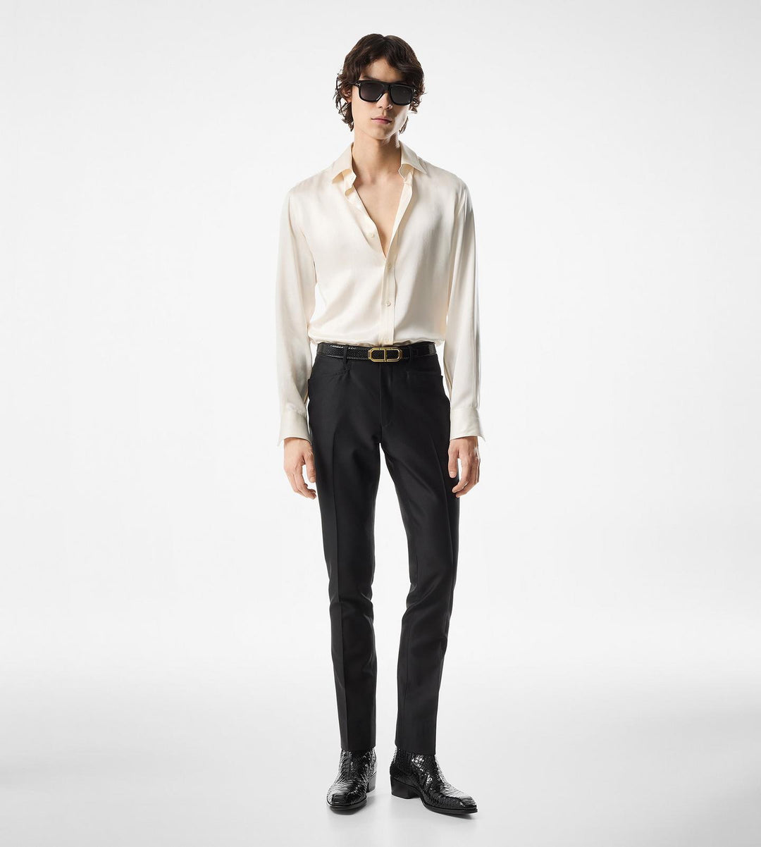 TOM FORD SILK CHARMEUSE SLIM FIT SHIRT