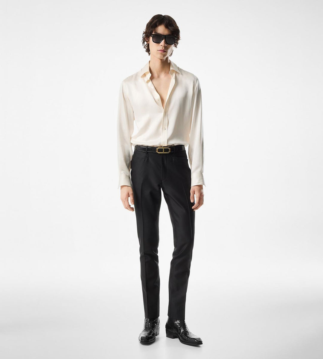 TOM FORD SILK CHARMEUSE SLIM FIT SHIRT