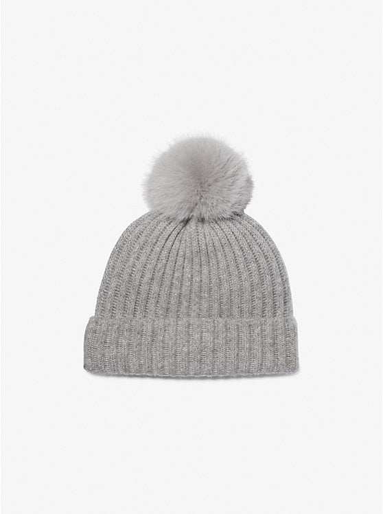 Michael Kors Ribbed Cashmere Beanie Hat