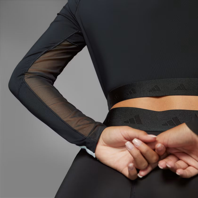 Adidas Hyperglam Training Cropped Long Sleeve Tee