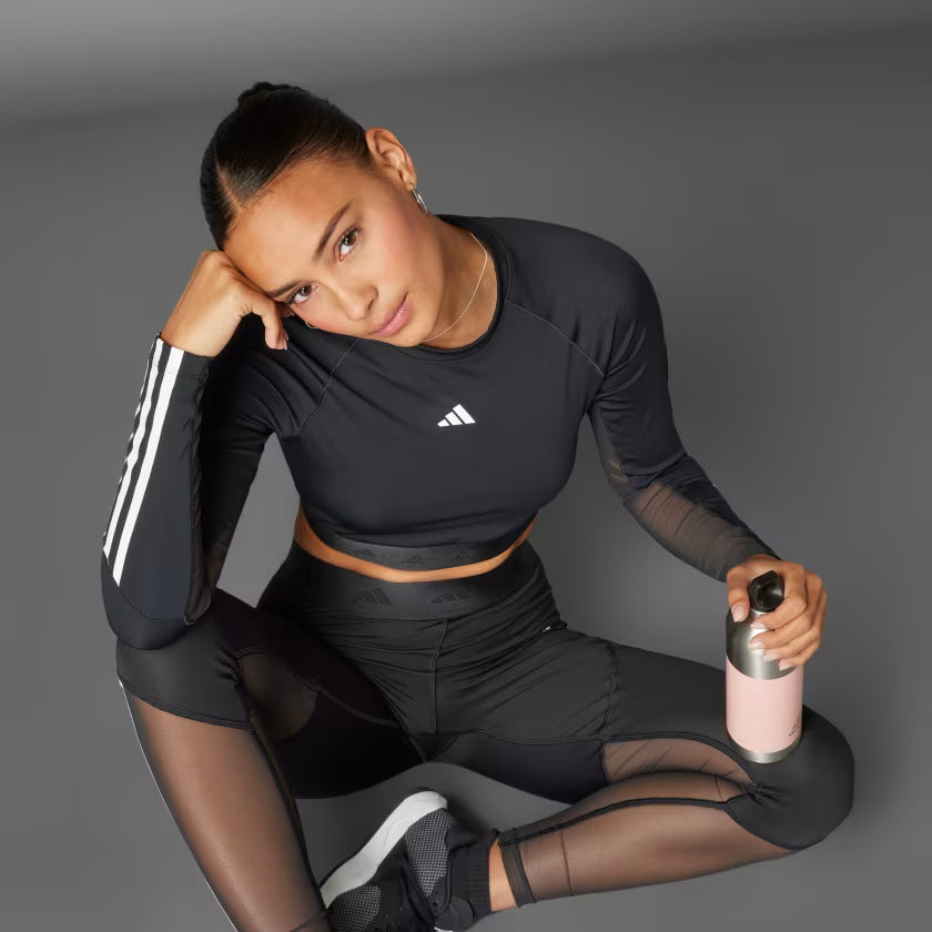 Adidas Hyperglam Training Cropped Long Sleeve Tee