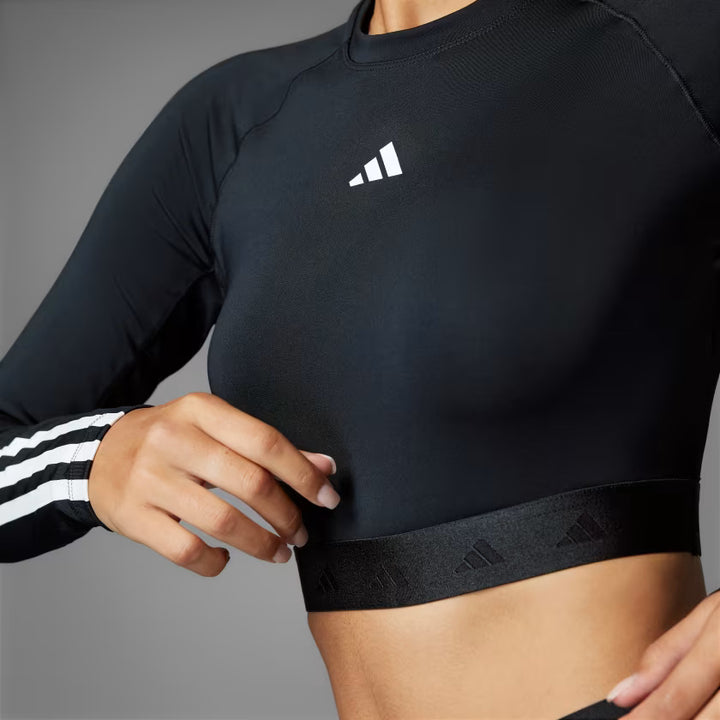 Adidas Hyperglam Training Cropped Long Sleeve Tee