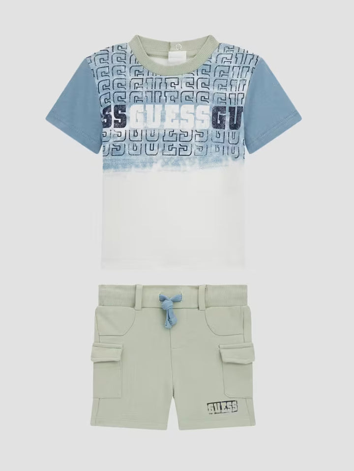 Guess Eco Active Logo Tee and Shorts Set (0-24M)