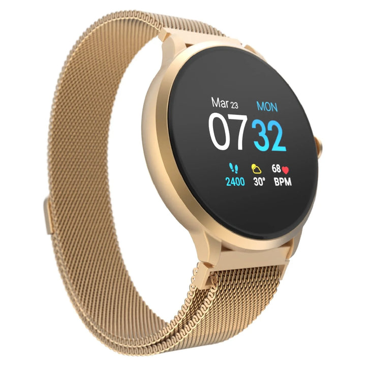 Itouch Sport 3 Smart Watch & Fitness Tracker, Women & Men, (43mm), Gold Mesh