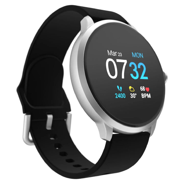 Itouch Sport 3 Smart Watch & Fitness Tracker, Women & Men, (43mm), Silver/Black