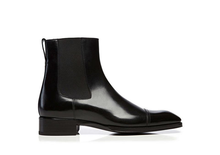 TOM FORD BURNISHED LEATHER GIANNI ANKLE BOOT