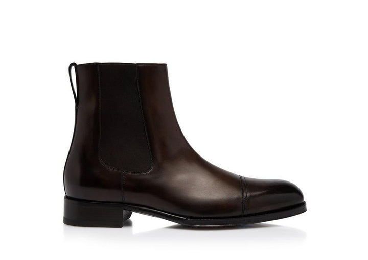 TOM FORD BURNISHED LEATHER EDGAR CHELSEA BOOT
