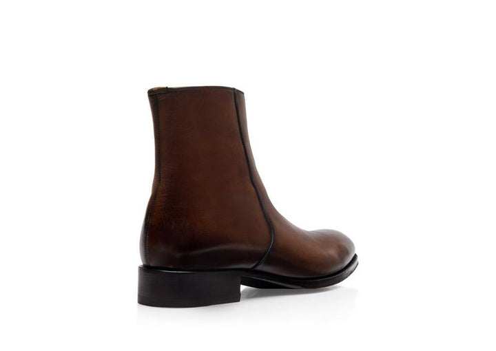 TOM FORD BURNISHED LEATHER EDGAR ZIP BOOT