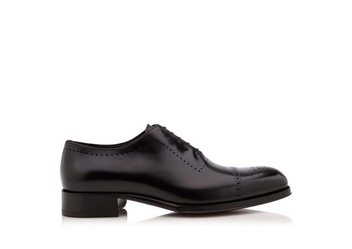 TOM FORD BURNISHED LEATHER EDGAR BROGUE LACE UP