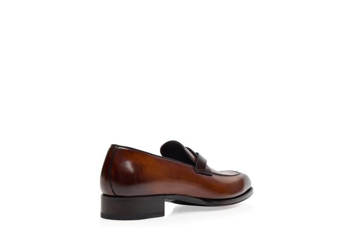 TOM FORD BURNISHED LEATHER ELKAN TWISTED BAND LOAFER