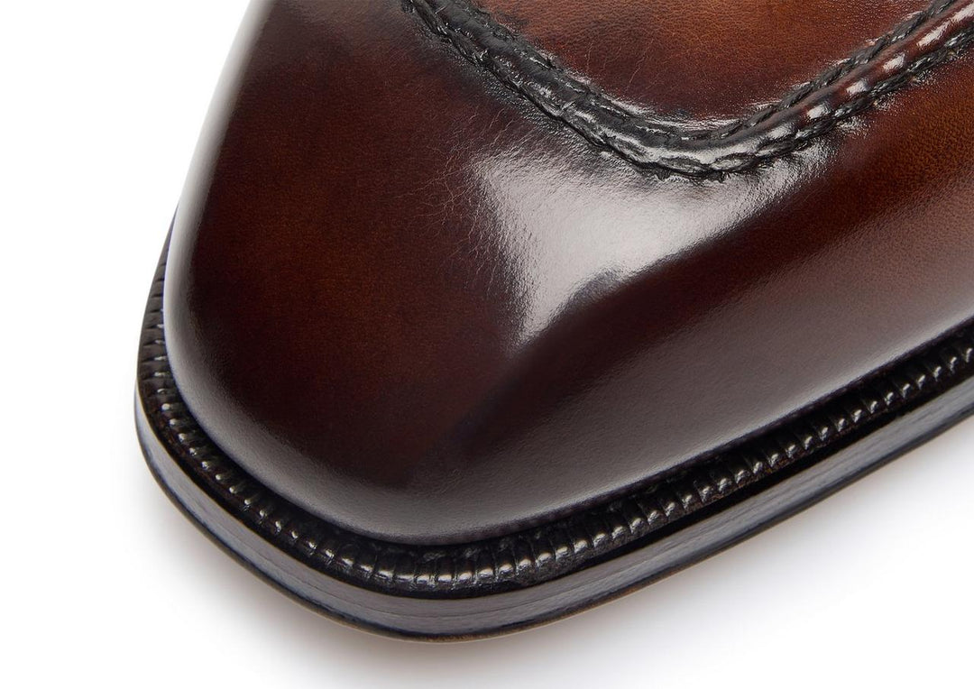 TOM FORD BURNISHED LEATHER ELKAN TWISTED BAND LOAFER