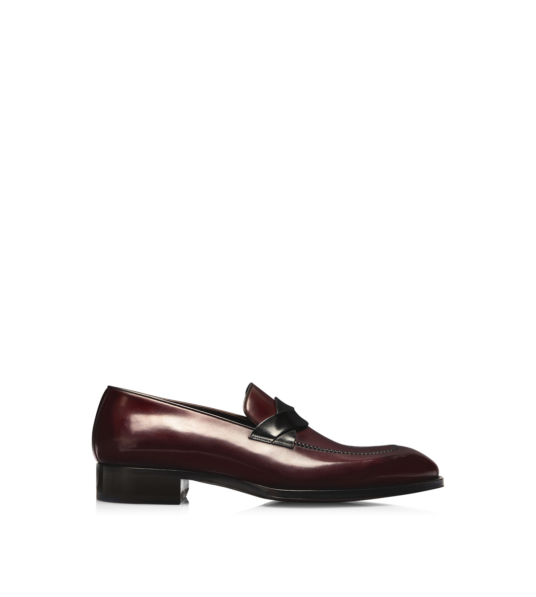 TOM FORD BURNISHED LEATHER ELKAN TWISTED BAND LOAFER
