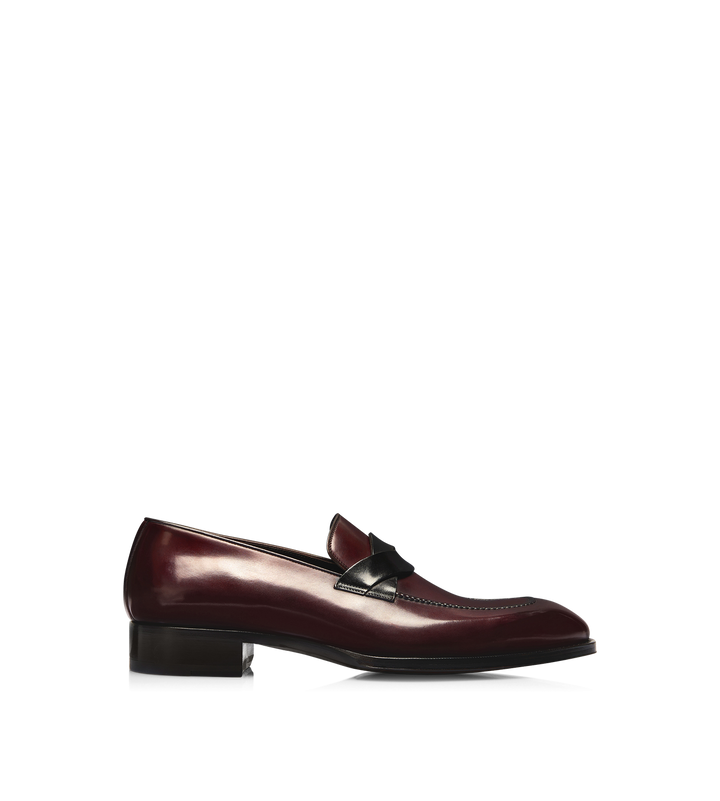 TOM FORD BURNISHED LEATHER ELKAN TWISTED BAND LOAFER