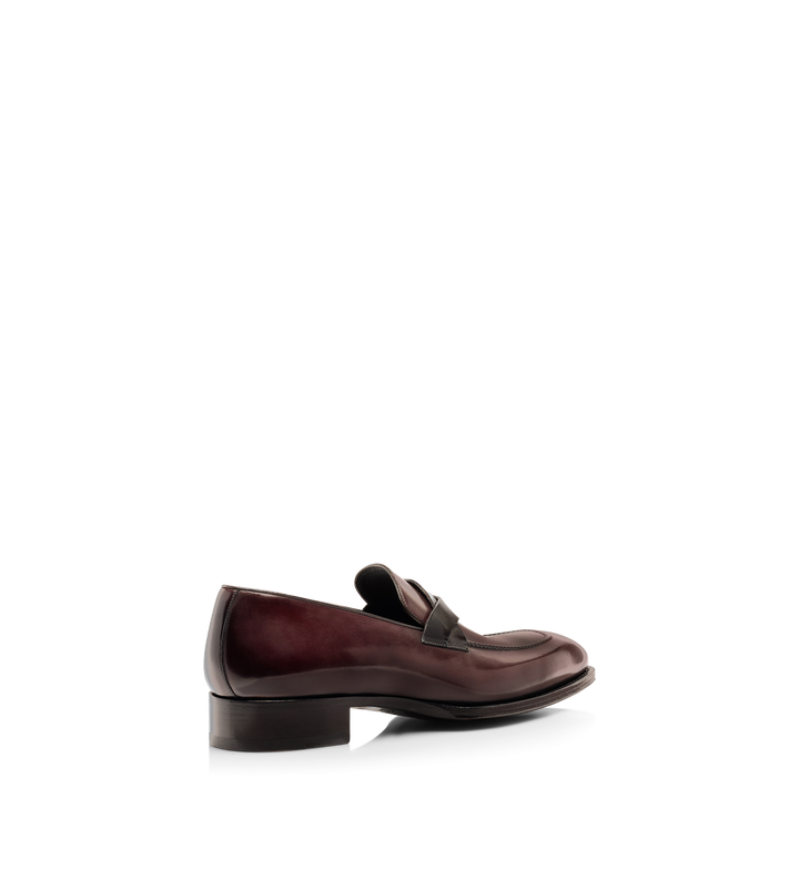 TOM FORD BURNISHED LEATHER ELKAN TWISTED BAND LOAFER