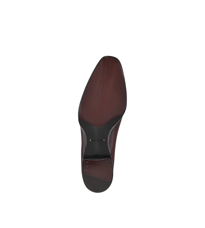 TOM FORD BURNISHED LEATHER ELKAN TWISTED BAND LOAFER