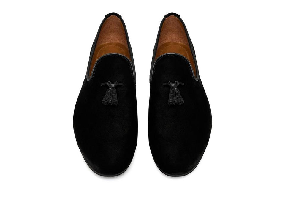 TOM FORD VELVET NICOLAS TASSEL SLIPPER