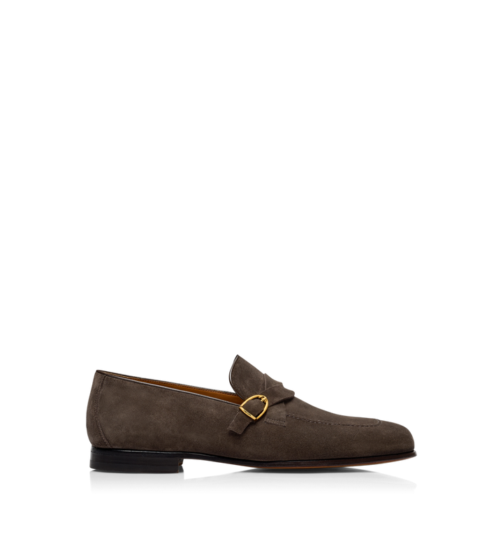 TOM FORD SUEDE GIGI TWISTED BAND BUCKLE LOAFER