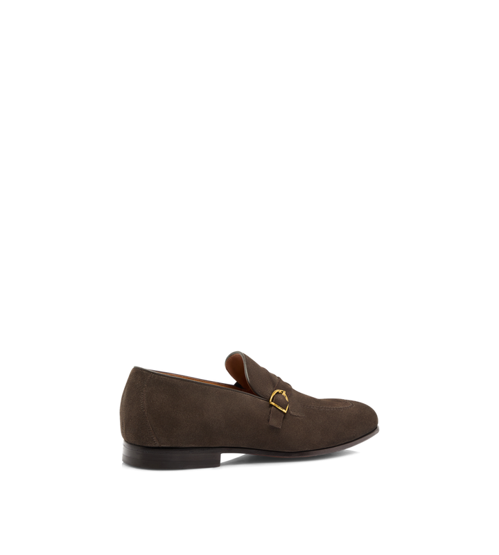 TOM FORD SUEDE GIGI TWISTED BAND BUCKLE LOAFER