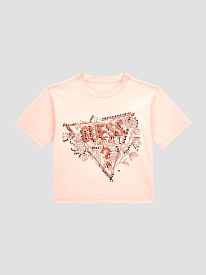 Guess Embellished Signature Triangle Tee (7-14)