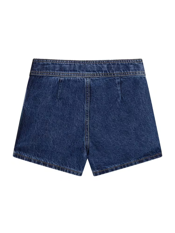 GUess Lurex Denim Pleated Skort (7-16)