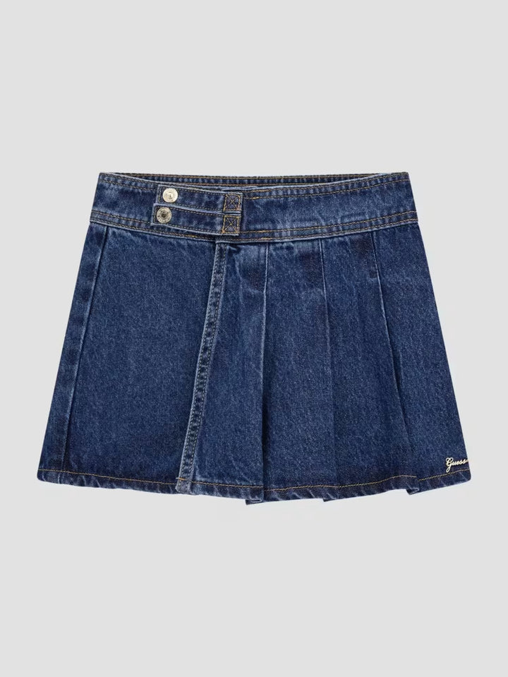 GUess Lurex Denim Pleated Skort (7-16)