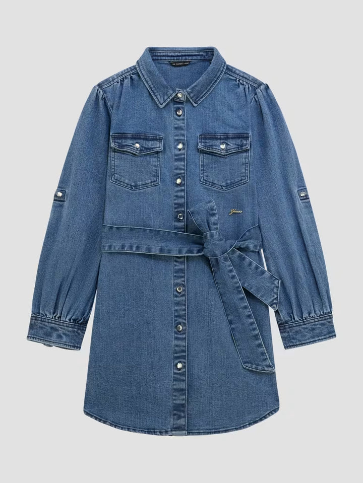 Guess Belted Denim Shirt Dress (7-16)