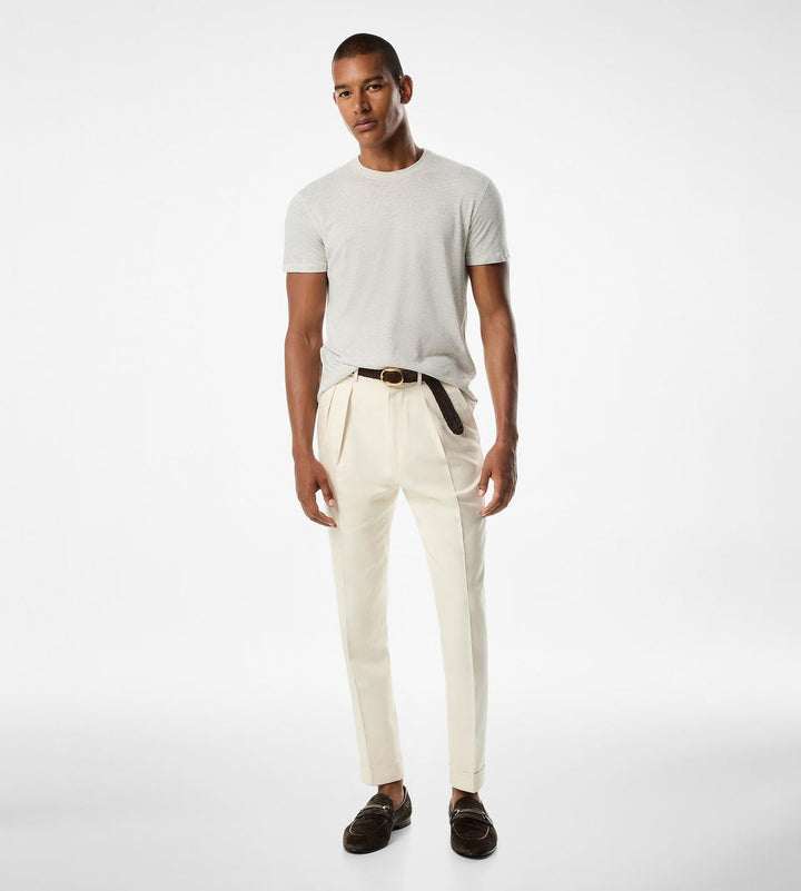 TOM FORD COTTON BLEND MELANGE CREW NECK T-SHIRT