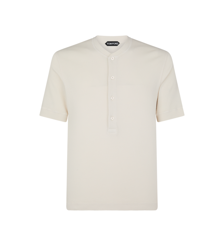 Tom Ford SHORT SLEEVE COTTON MODAL RIB HENLEY