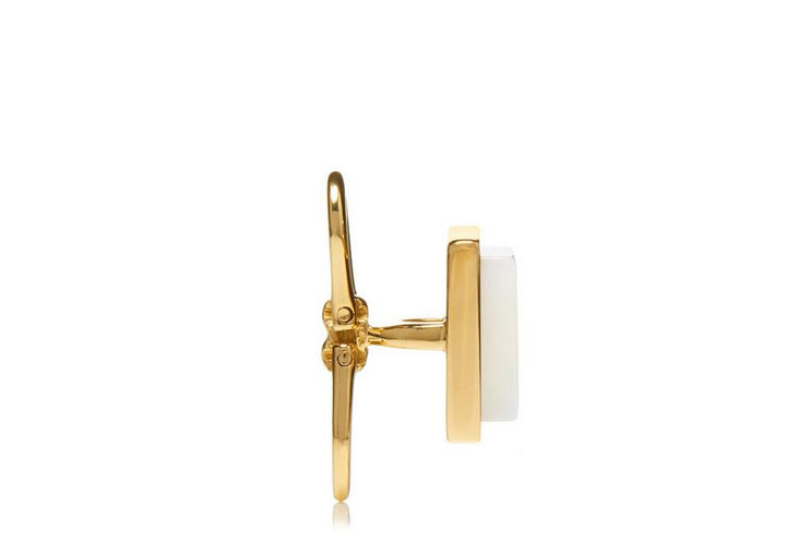 TOM FORD GOLD AND PEARL SQUARE STUDS
