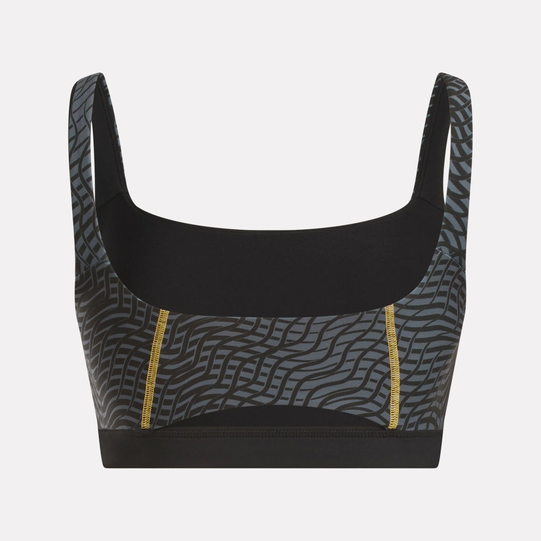 Reebok Women's Hype Pack Blocked Allover Print Bralette