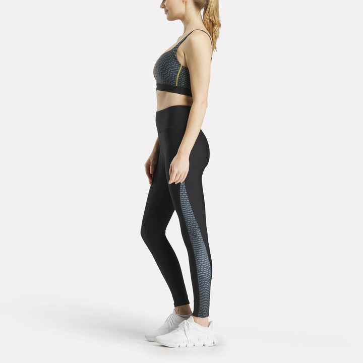 Reebok Women's Hype Pack Blocked Allover Print Bralette