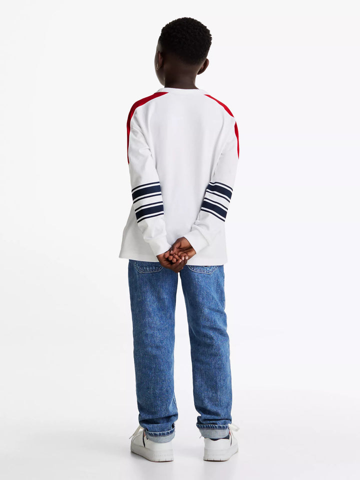 Tommy Hilfiger Kids' Stripe Monotype Logo T-Shirt