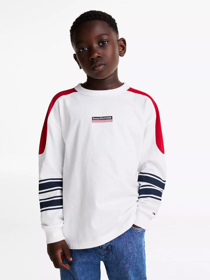 Tommy Hilfiger Kids' Stripe Monotype Logo T-Shirt