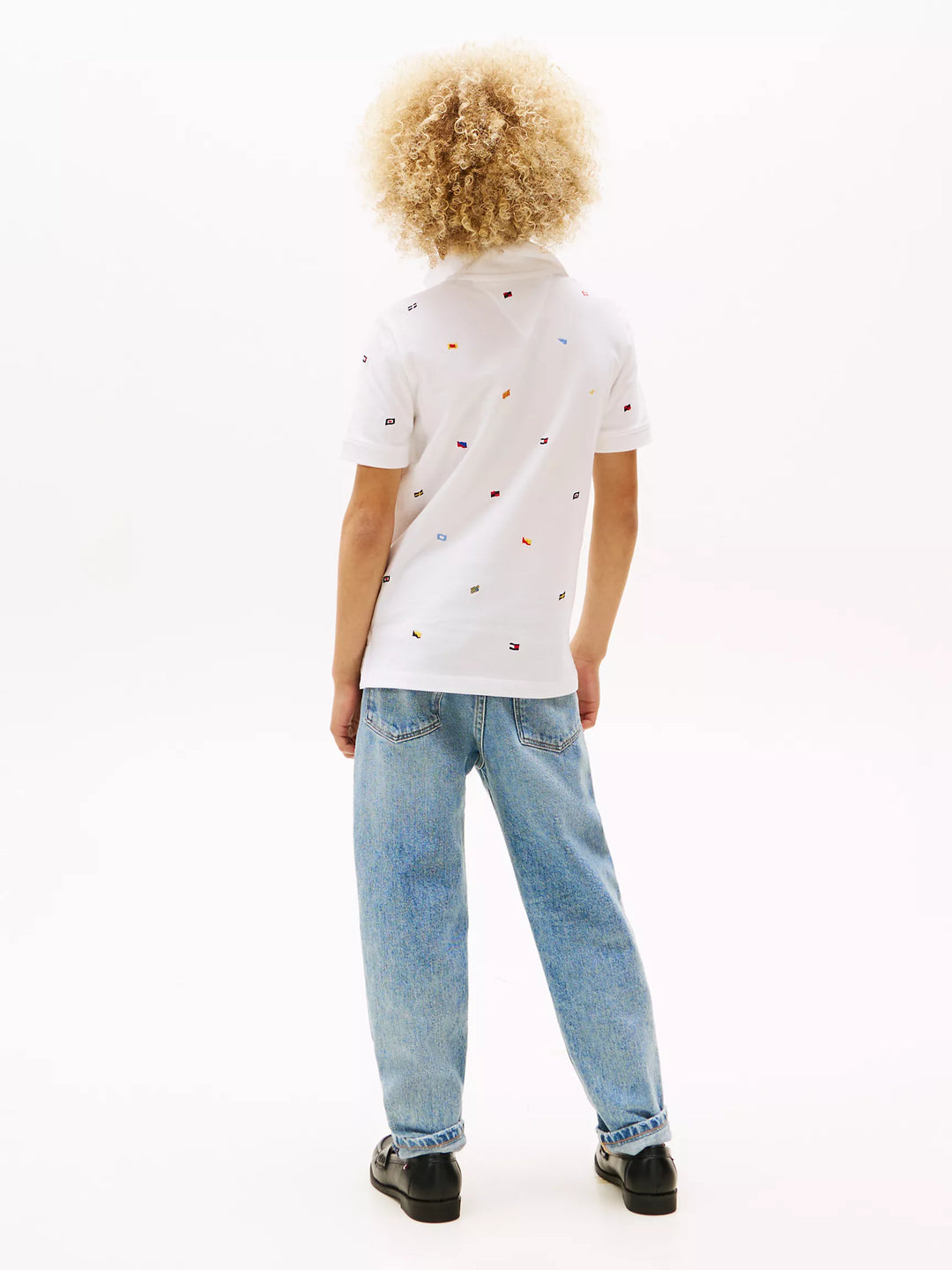 Tommy Hilfiger Kids' Allover Embroidered Flag Polo