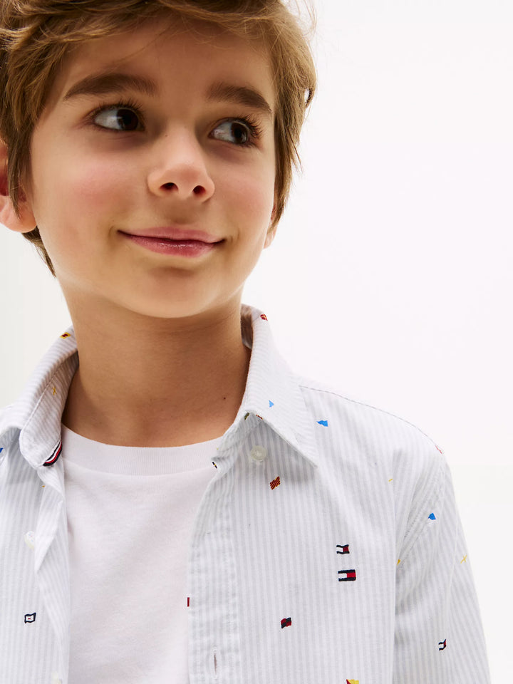 Tommy Hilfiger Kids' Allover Flag Print Shirt