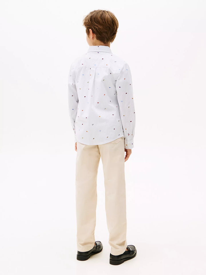 Tommy Hilfiger Kids' Allover Flag Print Shirt